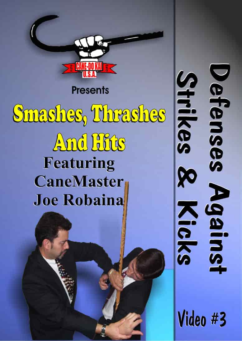 Cane Smashes, Thrashes And Hits #3 Defenses Against Strikes & Kicks Dvd Joe Robaina, Dvd