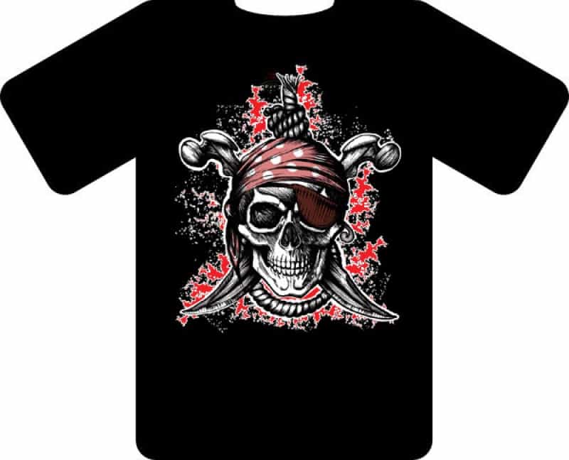 Dropship T1008 Pirate T-Shirt (Black)