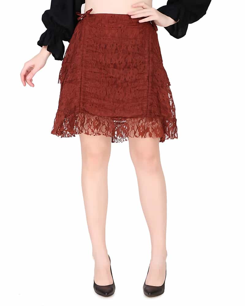 Steampunk High-Low Net Short Skirt