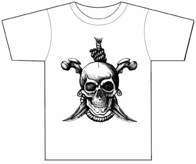 Dropship T1016 Pirate T-Shirt (White)