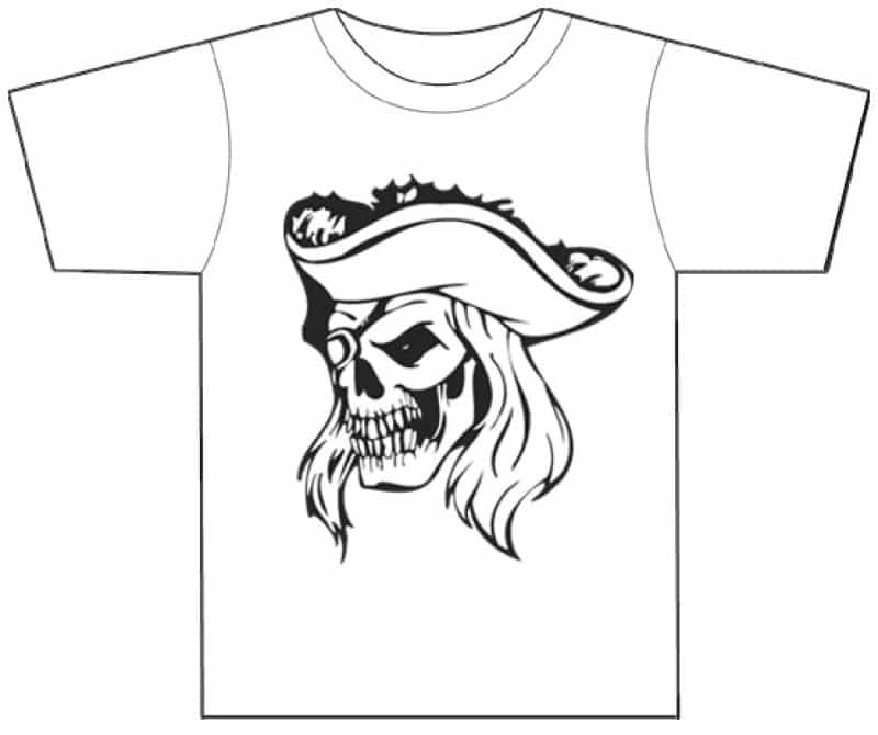 Dropship T1015 Pirate T-Shirt (White)