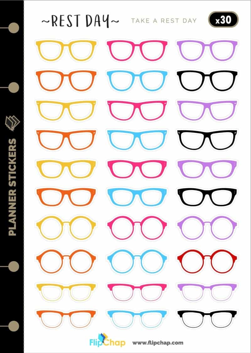 Colorful Glasses Stickers