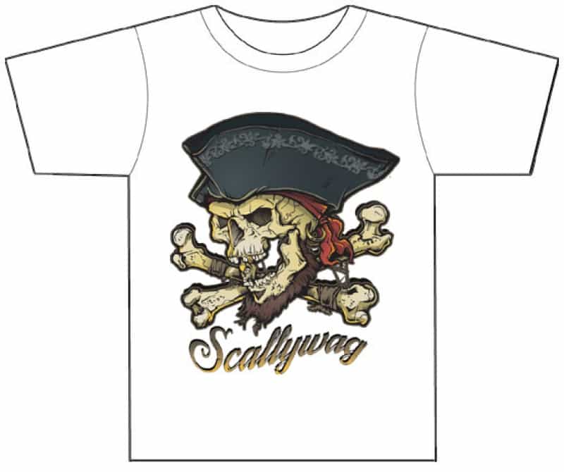 Dropship T1017 Pirate T-Shirt (White)