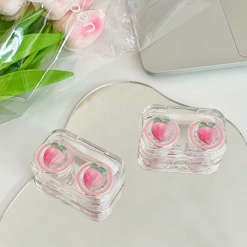 Aesthetic Pink Peach Transparent Travel Lens Case