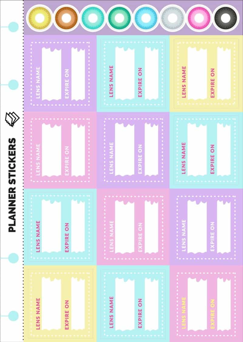 Contact Lens Expiration Reminder Stickers