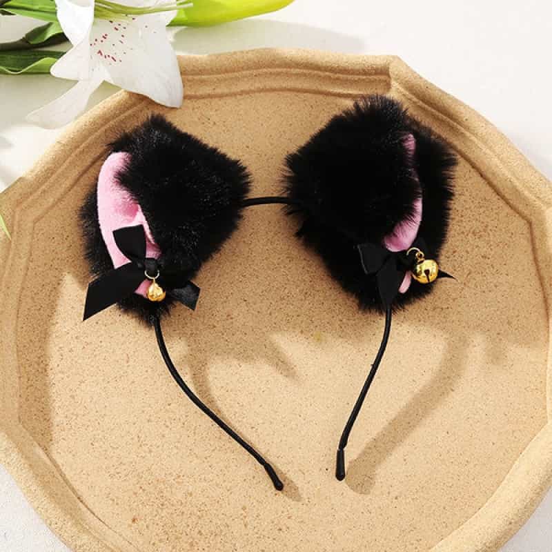 Cosplay Furry Cat Ear Headband With Bell