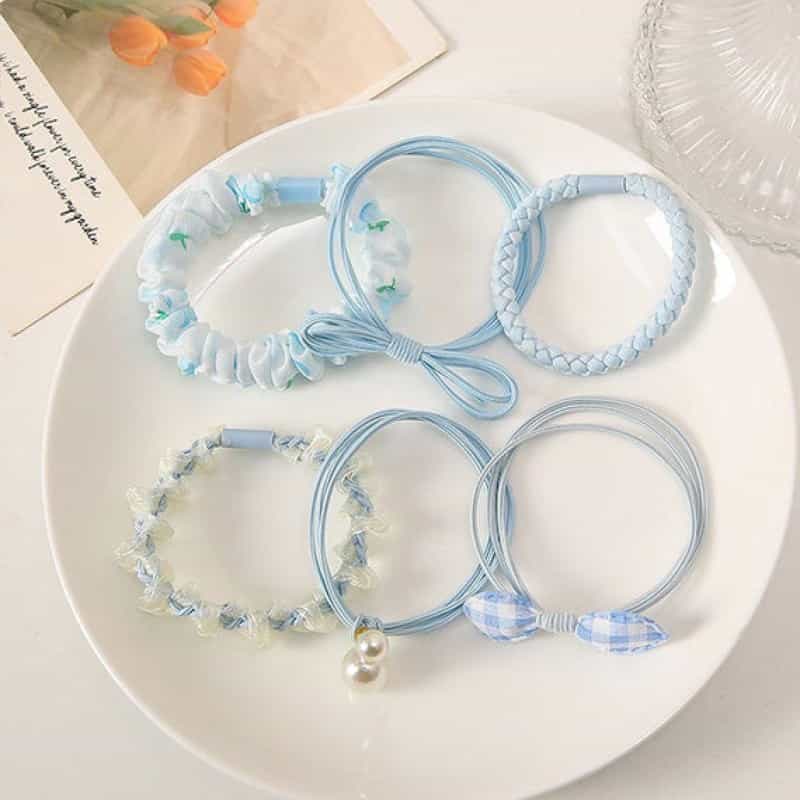 Pastel Floral Hair Tie Set